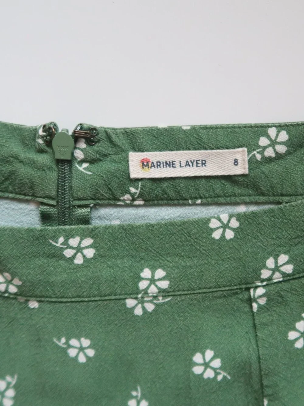 Marine Layer Sage Green Floral Mini Skirt Flowy A-Line Lightweight Summer 8
